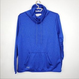 Under Armour Loose Blue With Gray Pinstriping Kangaroo Pocket Sweatshirt, L